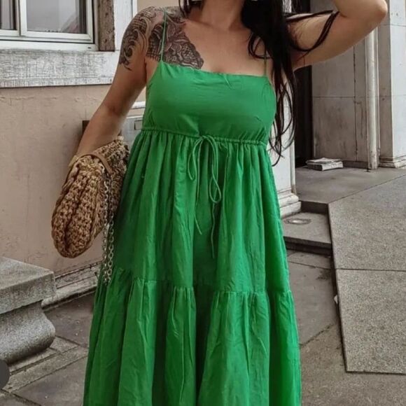 Mango blogger favorite green cotton maxi dress - Picture 8 of 8